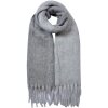 Шарф Juleeze JZSC0835G серый 40x240 см женский бахромчатый экстра длинный