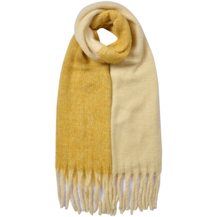 Шарф Juleeze JZSC0835Y желтый 40х240 см с бахромой синтетический женский