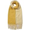Шарф Juleeze JZSC0835Y желтый 40х240 см с бахромой синтетический женский