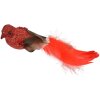 Clayre & Eef 66138 Dekoration Vogel 2er-Set Rot Braun 16x5x5 cm Kunststoff