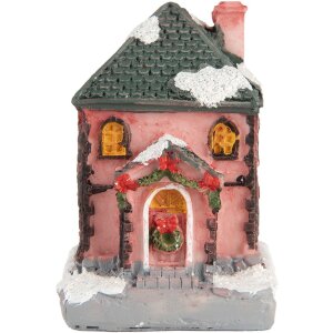 Clayre & Eef 6PR5734 Dekoration Haus mit LED Rosa...