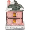 Clayre & Eef 6PR5734 Dekoration Haus mit LED Rosa Grau 4x5x6 cm