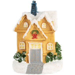 Clayre & Eef 6PR5738 Dekoration Haus mit LED Gelb...