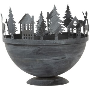 Clayre & Eef 6Y5787 Декоративная чаша Комплект из 2 серых Ø 19x17 Ø 13x14 см