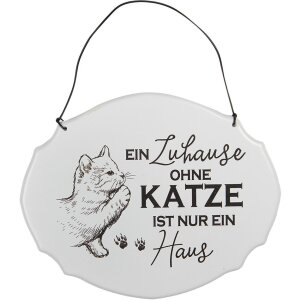 Clayre & Eef 6Y5688 Textschild Ein Zuhause ohne Katze...