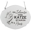 Clayre & Eef 6Y5688 Текстовая надпись Дом без кошки - это просто дом 18x15 см