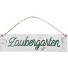 Clayre & Eef Text Sign Magic Garden Garden Decoration Metal White 40x1x10 см