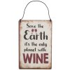 Clayre & Eef 6Y5695 Текстовая надпись Save the Earth Wine 10x15cm Iron Beige Red