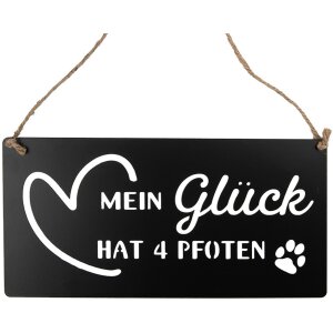 Clayre & Eef 6Y5698 Textschild Mein Glück hat 4...