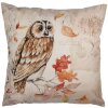 Clayre & Eef KT021.405 Kissenhülle 45x45 cm Eule Beige Braun Landhausstil
