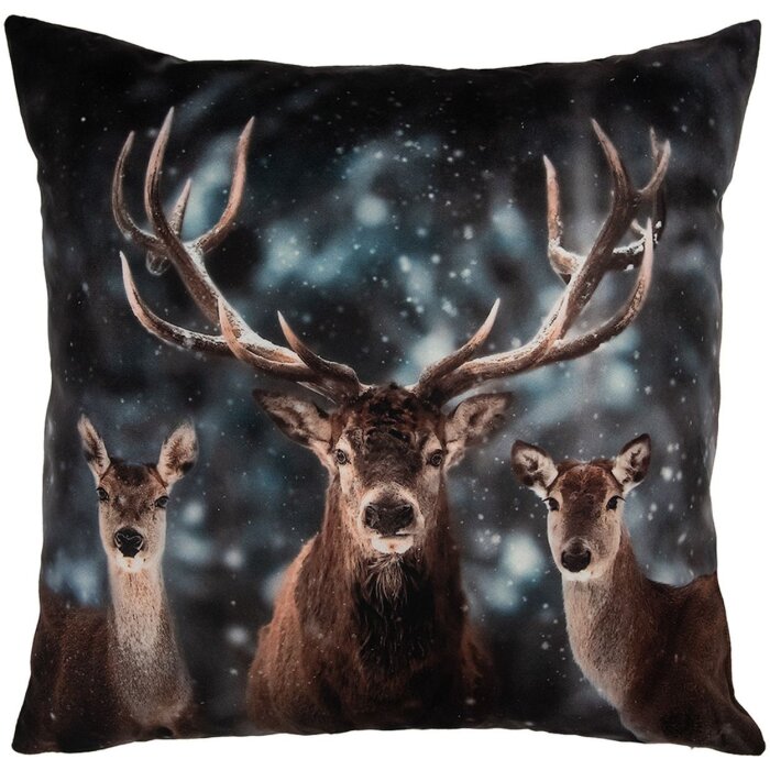 Clayre & Eef KT021.411 Чехол для подушки с мотивом оленя 45x45 см в стиле кантри