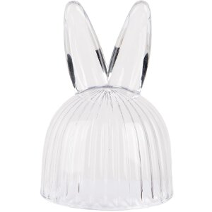 Clayre & Eef 6GL4929 Стеклянная банка в форме колокольчика в виде зайчика Ø 12x29 см Прозрачный декор