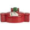 Clayre & Eef 6CE2148 Vorratstopf mit Deckel Keramik Rot 14x10x8 cm Landhausstil