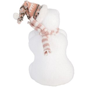 Clayre & Eef 66120 Фигурка Медведь Белый Розовый 11x11x18 см