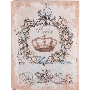 Clayre & Eef Aufbewahrungsboxen Paris 3er Set Beige Blau Vintage Bücher