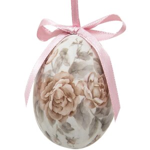 Clayre & Eef 65903 Dekoration Hänger Ei Set 12 Ø 4x5 cm Pastelltöne Vintage-Stil