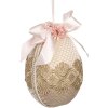 Clayre & Eef 65918 Dekoration hängendes Ei Beige Ø 11x14 cm Textil Kunststoff