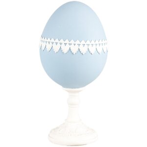 Clayre & Eef 6PR5146 Dekoration Ei Blau Weiß 11x9x21 cm Retro Vintage Stil