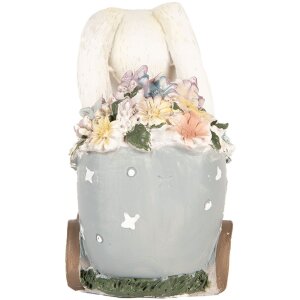 Clayre & Eef 6PR5148 Dekoration Kaninchen Weiß Rosa 11x6x10 cm Landhausstil