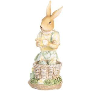 Clayre & Eef 6PR5452 Украшение Кролик 10x6x13 см Полирезин бежево-желтый