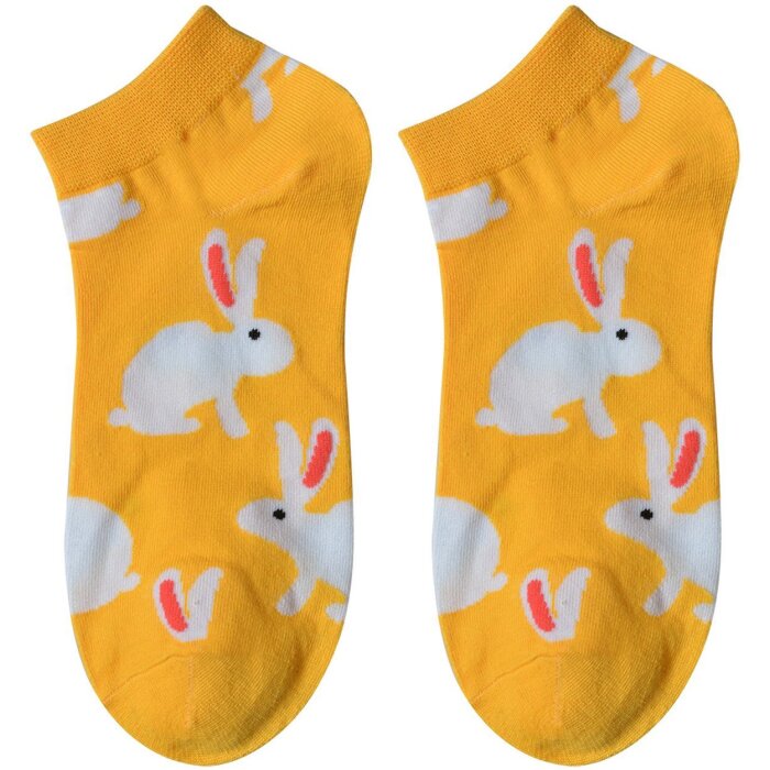 Juleeze JZSSK0006 Socken Weißer Hase Gelb Größe 36-41