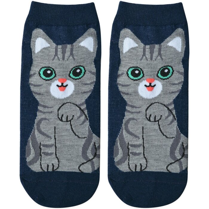 Носки Juleeze с рисунком кошки темно-синие серые размер 3641
