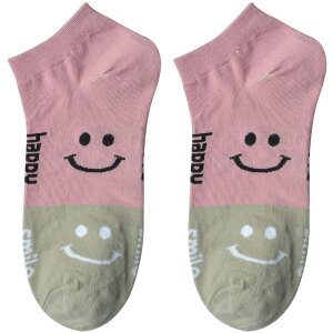 Juleeze JZSSK0020 Socken Rosa Grau Smiley Motiv...