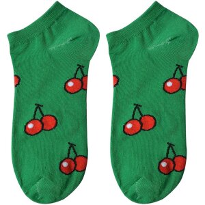 Juleeze JZSSK0021 Socken grün Kirschmotiv...