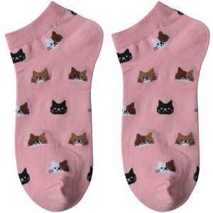 Juleeze JZSSK0024 Socken Rosa Katzenmotiv...