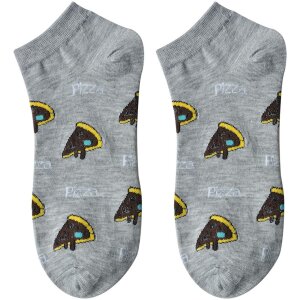 Juleeze JZSSK0029 Socken Grau Pizza Motiv...