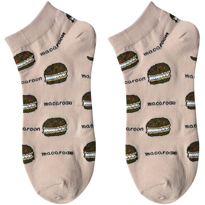 Juleeze JZSSK0030 Socken Macaron-Motiv Beige Grün Gr 36–41