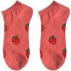 Juleeze JZSSK0031 Damen Sneaker Socken Erdbeer Motiv Rot Gr 36-41