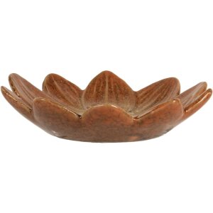 Clayre & Eef Schale Blume Orange Gelb Ø14x3 cm Keramik glasiert