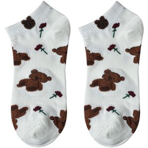 Juleeze JZSSK0034 Socken Teddybär Weiß Braun...
