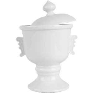 Clayre & Eef 6CE2170 Горшок для хранения с крышкой керамический белый Ø 12x17 см 125 мл