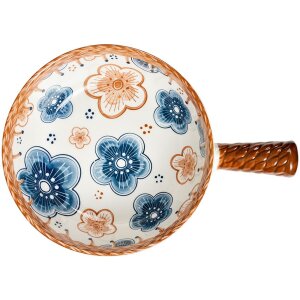 Clayre & Eef 6CE2171 Schale Retro Vintage Keramik Weiß Braun 22x16x6 cm 500 ml