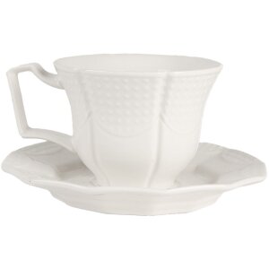Clayre & Eef Кофейная чашка с блюдцем Белый 175 мл...