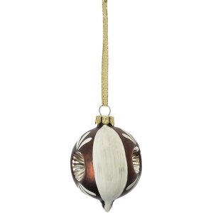 Clayre & Eef Christbaumkugel Braun Weiß...