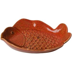 Clayre & Eef 6CE2162 Миска Рыбка керамическая оранжевая 16x11x3 см