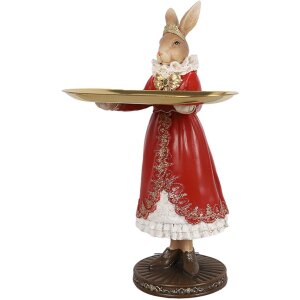 Clayre & Eef 6PR5359 Dekoration Kaninchen mit Schale...