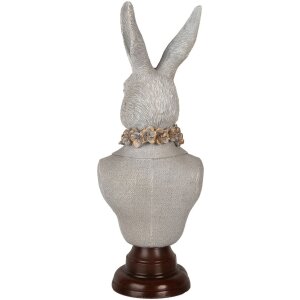 Clayre & Eef 6PR5361 Dekoration Büste Kaninchen Grau Braun 15x13x39 cm