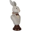 Clayre & Eef 6PR5361 Dekoration Büste Kaninchen Grau Braun 15x13x39 cm