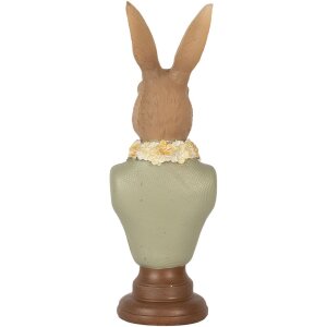 Clayre & Eef 6PR5364 Dekoration Büste Kaninchen Braun Grün 6x5x18 cm Polyresin