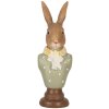 Clayre & Eef 6PR5364 Dekoration Büste Kaninchen Braun Grün 6x5x18 cm Polyresin