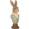 Clayre & Eef 6PR5364 Dekoration Büste Kaninchen Braun Grün 6x5x18 cm Polyresin