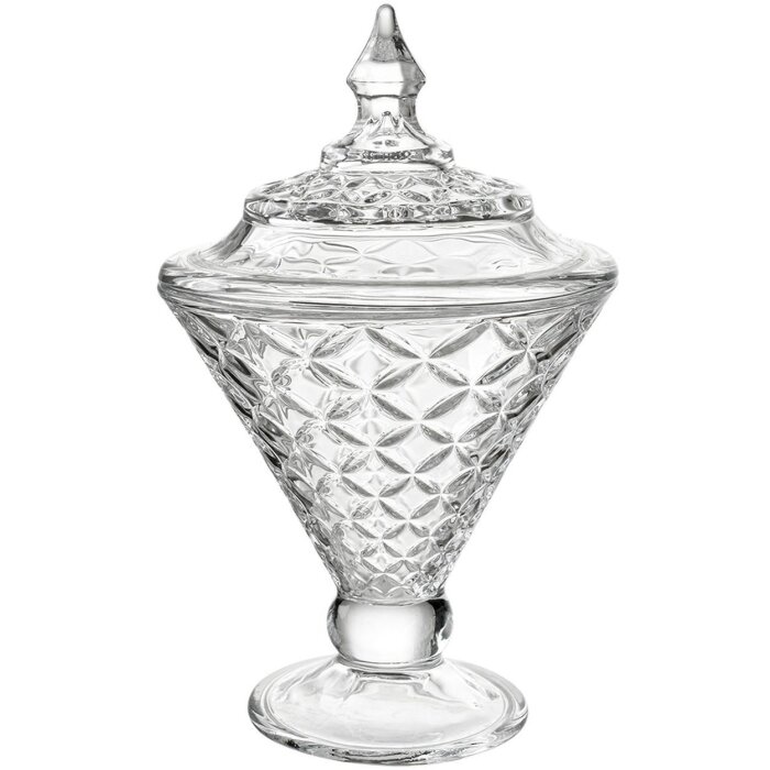 Clayre & Eef Bonbonniere Glas Ø12x19cm mit Deckel Transparent