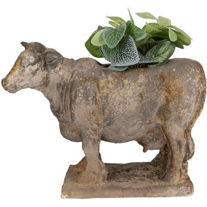 Clayre & Eef 6MG0110 Blumentopf Kuhform Grau-Beige...