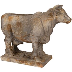 Clayre & Eef 6MG0110 Blumentopf Kuhform Grau-Beige 36x15x28 cm Antik-Look