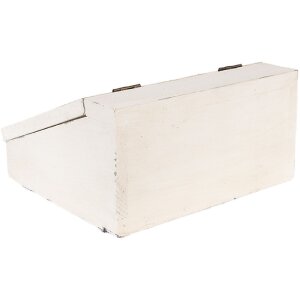 Clayre & Eef 6H2398 Чайница Антик Белый 18x16x9 см с 3 секциями