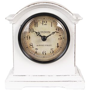 Clayre & Eef 6KL0831 Tischuhr Weiß Braun...